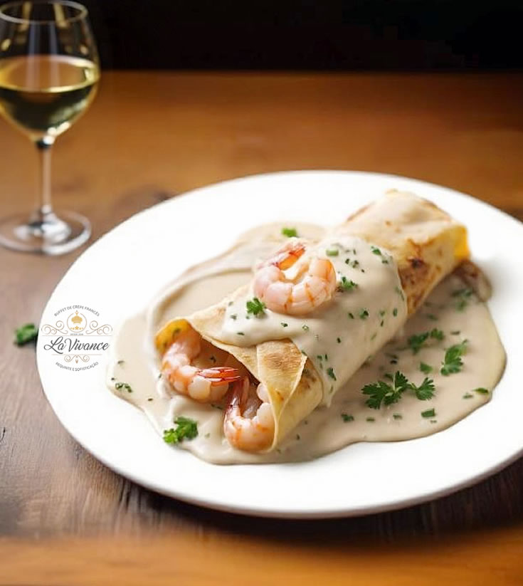 Buffet de Crepe Francês à Domicílio - Creme de Camarão